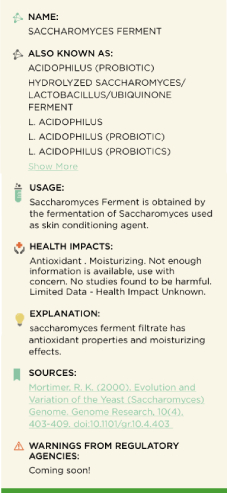 ingredient info